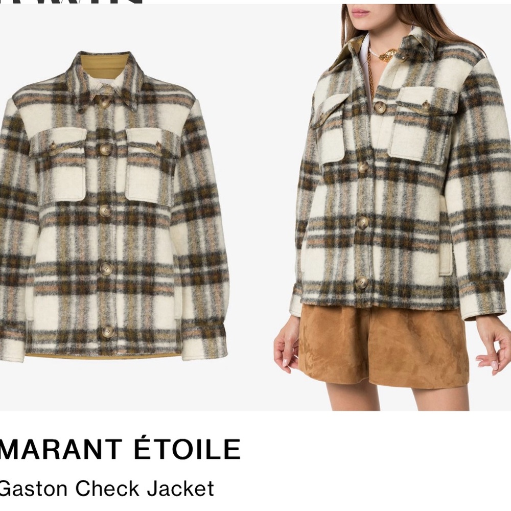 Etoile Isabel Marant Women's Gaston Plaid Wool-Blend Blanket Shirt Jacket